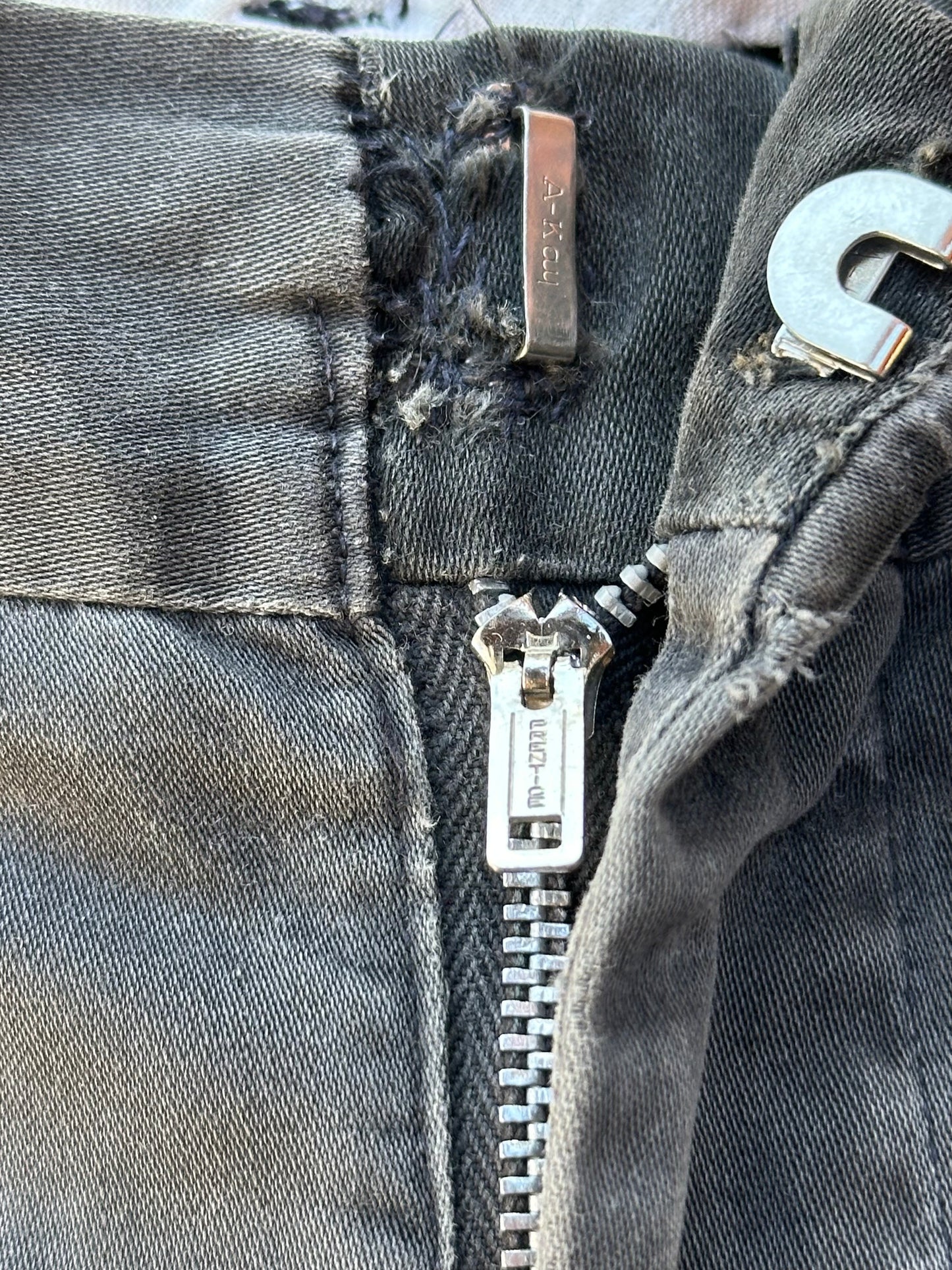 40’s Buckle Back Faded Black Cotton Cuffed Trousers (30x31)