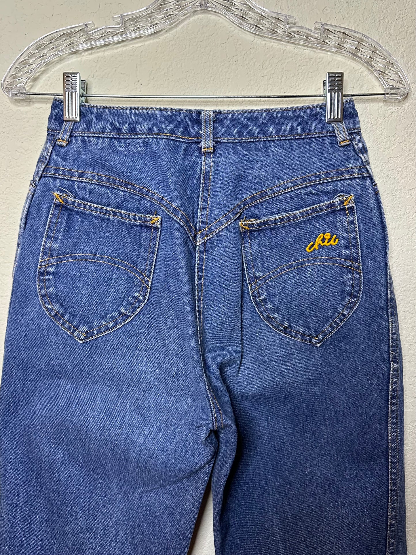 70’s Chic Western Yoke Straight Crop USA Jeans (25x27 / Modern 0/2)