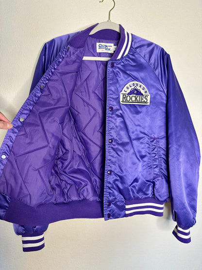 91’ Colorado Rockies MLB INAUGURAL SEASON Quilted Insulated Bomber Jacket (Unisex L/XL) by Chalk Line