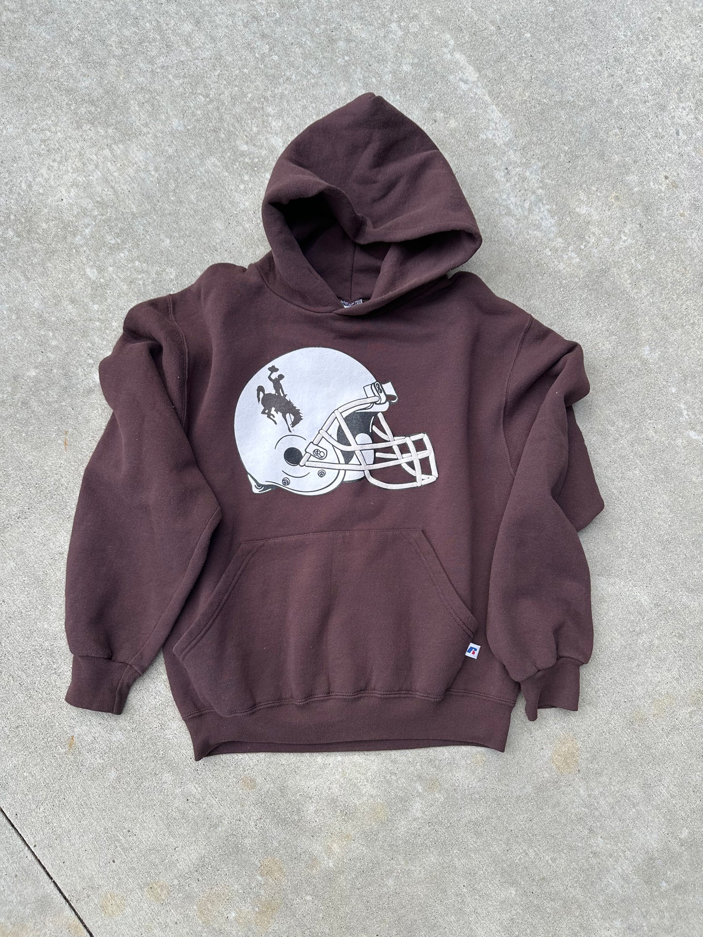 00s Russell Wyoming Football Puffy Hoodie (Unisex S)