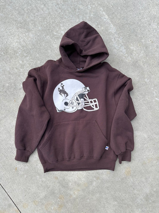 00s Russell Wyoming Football Puffy Hoodie (Unisex S)