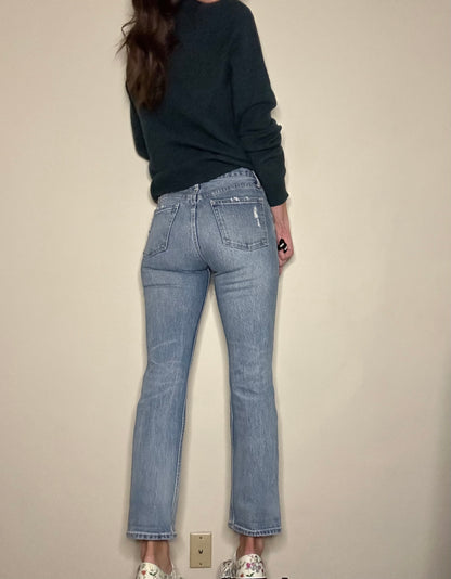 Hand Boro & Sashiko Mended & Patched Cone Denim Jeans (25/26 - Modern 0/2)