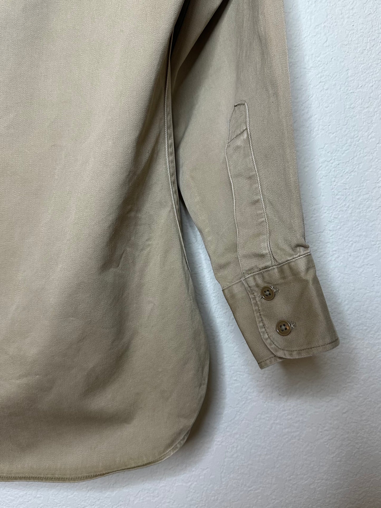 40’s/50’s Military Khaki Officer Field Shirt (Unisex S/M)