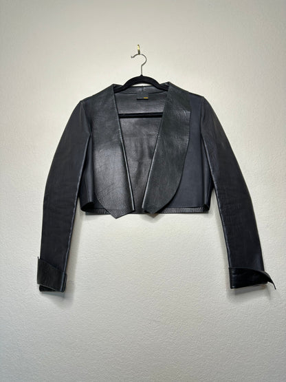 90’s Vintage Fendi Leather Bolero Cropped Open Jacket (Women’s S)