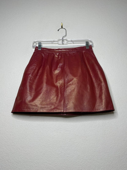 70’s Leather Micro Mini Pocket Skirt (XS/S)