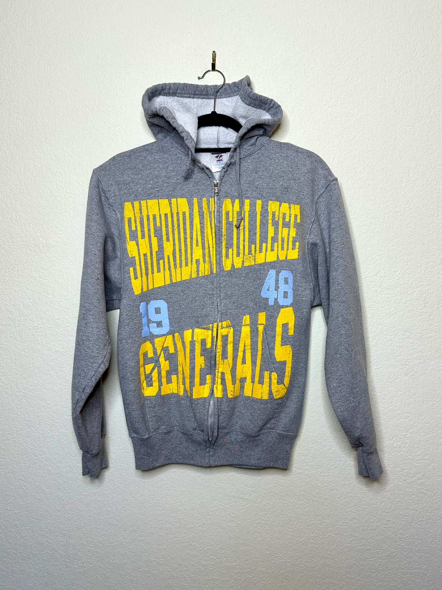 Y2K Sheridan College Generals Zip-Up Hoodie (Unisex S)