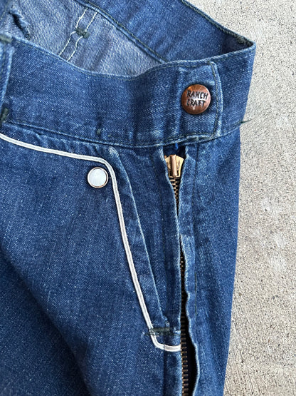 50’s RanchCraft Selvedge Denim Side Zip Shorthorn Pants (Women’s 25)