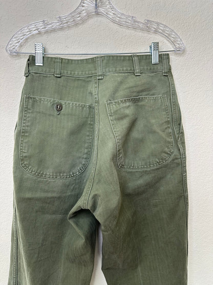 RARE 50’s Military HBT Herringbone Twill Cotton Utility Pants (27x30)