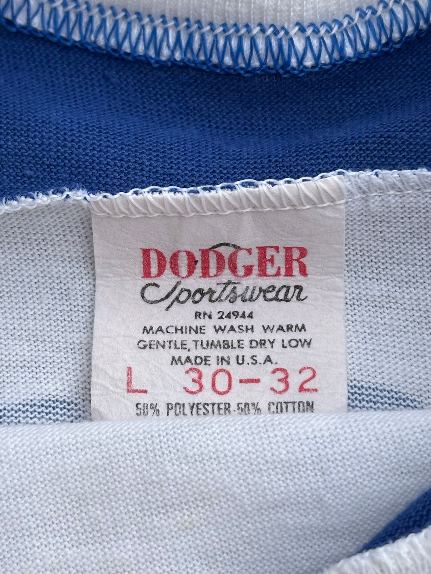 70’s Dodger Sportswear Gillette Twirling Corps Single Stitch Baby Tee (Women’s S)