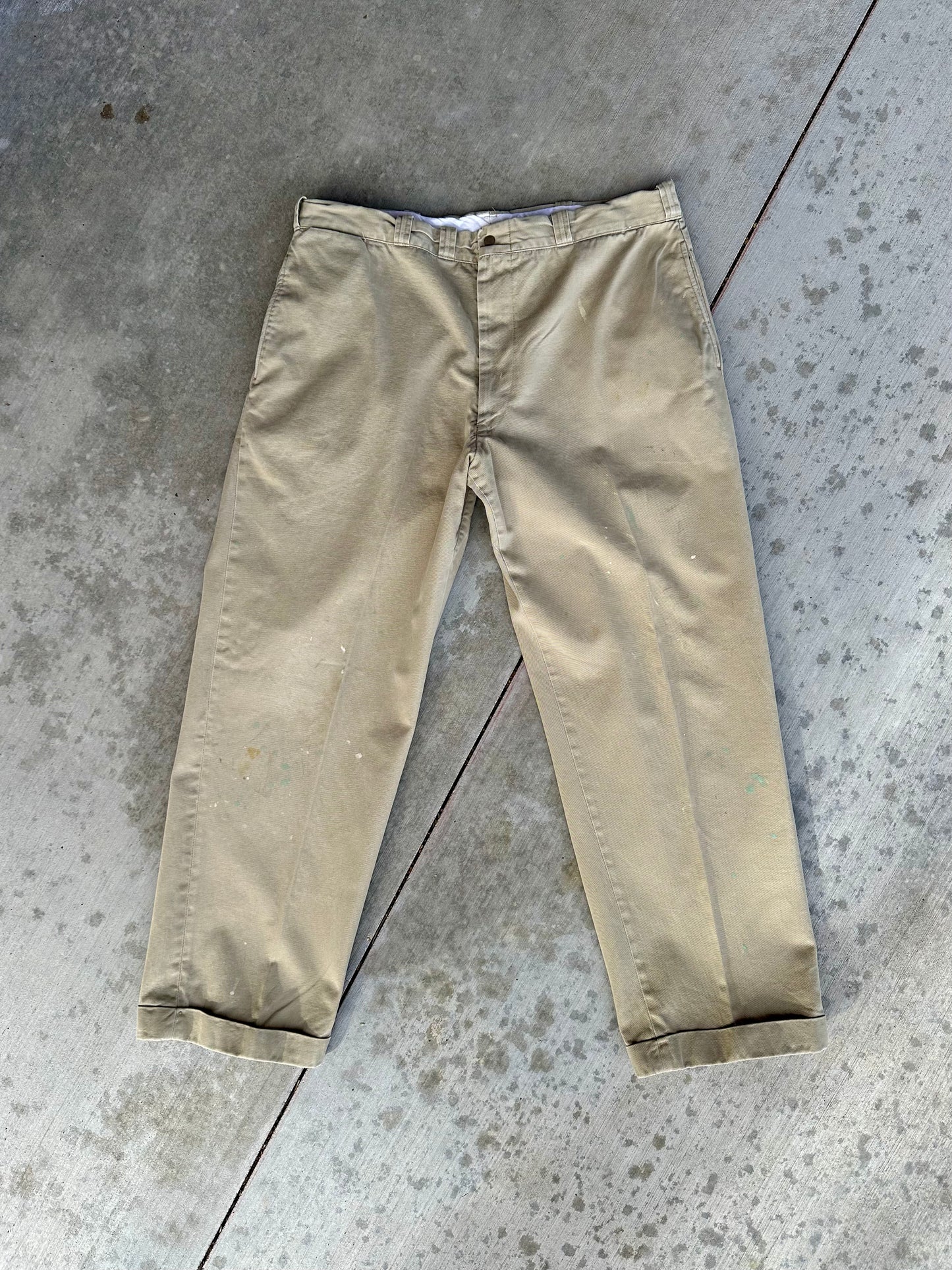 50’s POWR HOUSE Sanforized Vat Dyed Sail Cloth Chinos (Men’s 35x28.5 / Women’s 34)