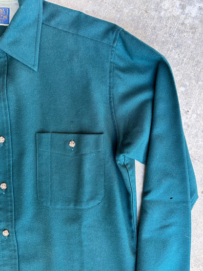 70’s Pendleton Suede Patch Solid Wool Shirt (Men’s M)