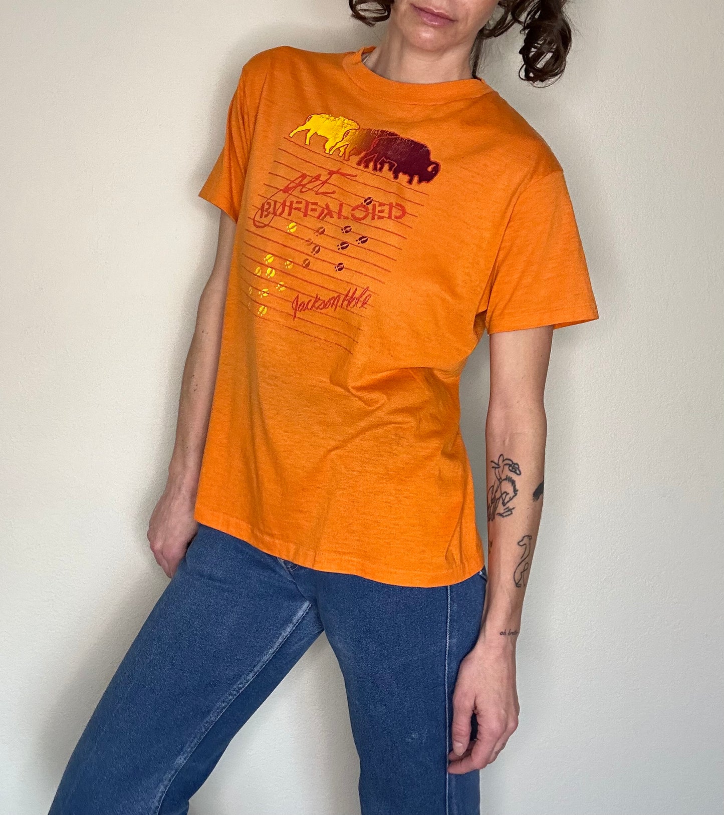 80’s Jackson Hole Get Buffaloed Paper Thin Single Stitch Tee (Unisex M)