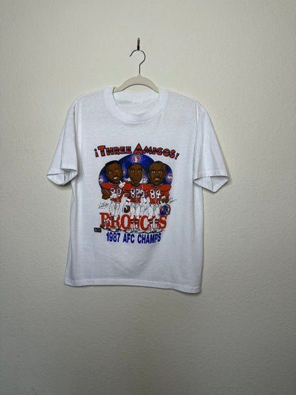 80’s Denver Broncos Big Head Three Amigos Graphic Tee USA (Unisex M)