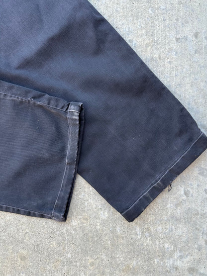 40’s Buckle Back Black Cotton Cuffed Trousers (31x31)