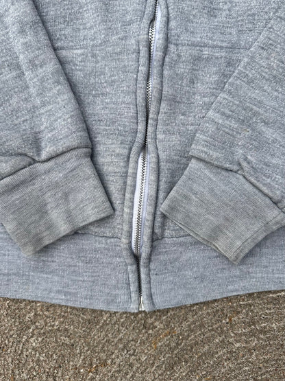 70s Double Face Thermal Lined Raglan Zip-Up Hoodie (Unisex M)