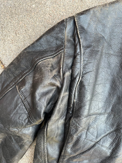 50’s Genuine Steerhide Leather Biker Jacket (Unisex 40/M)