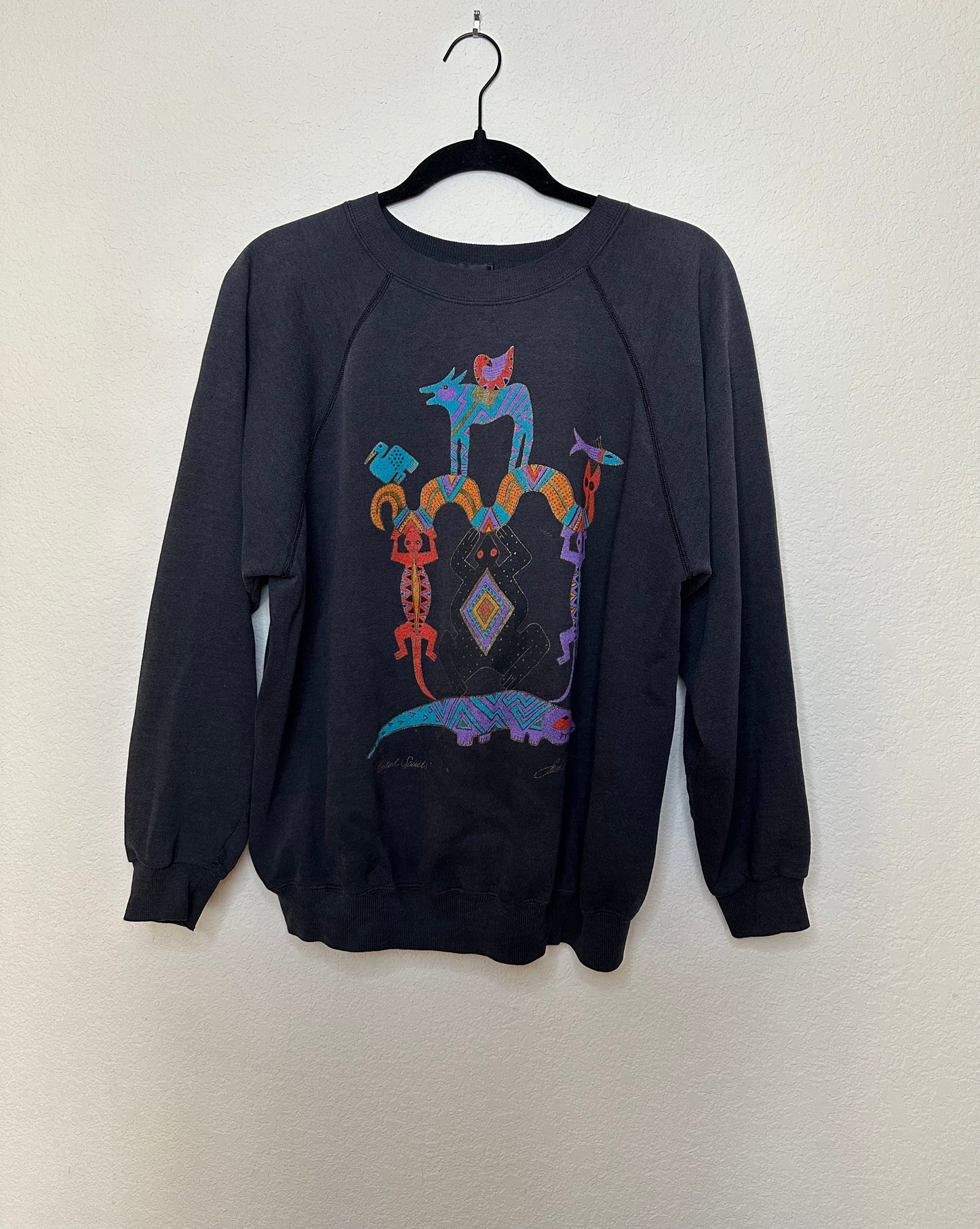 80’s Raglan Southwestern Kindred Spirts” Artist Sweatshirt (Women’s L/XL)