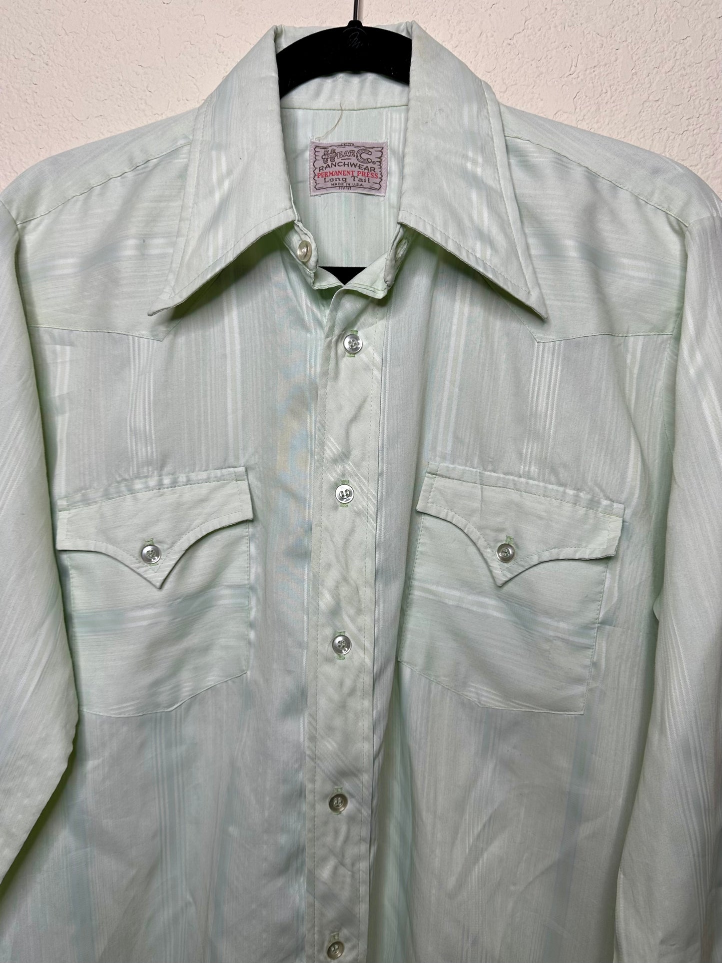 70’s H Bar C Western Disco Satin Pearl Snap Shirt (Unisex M/L)