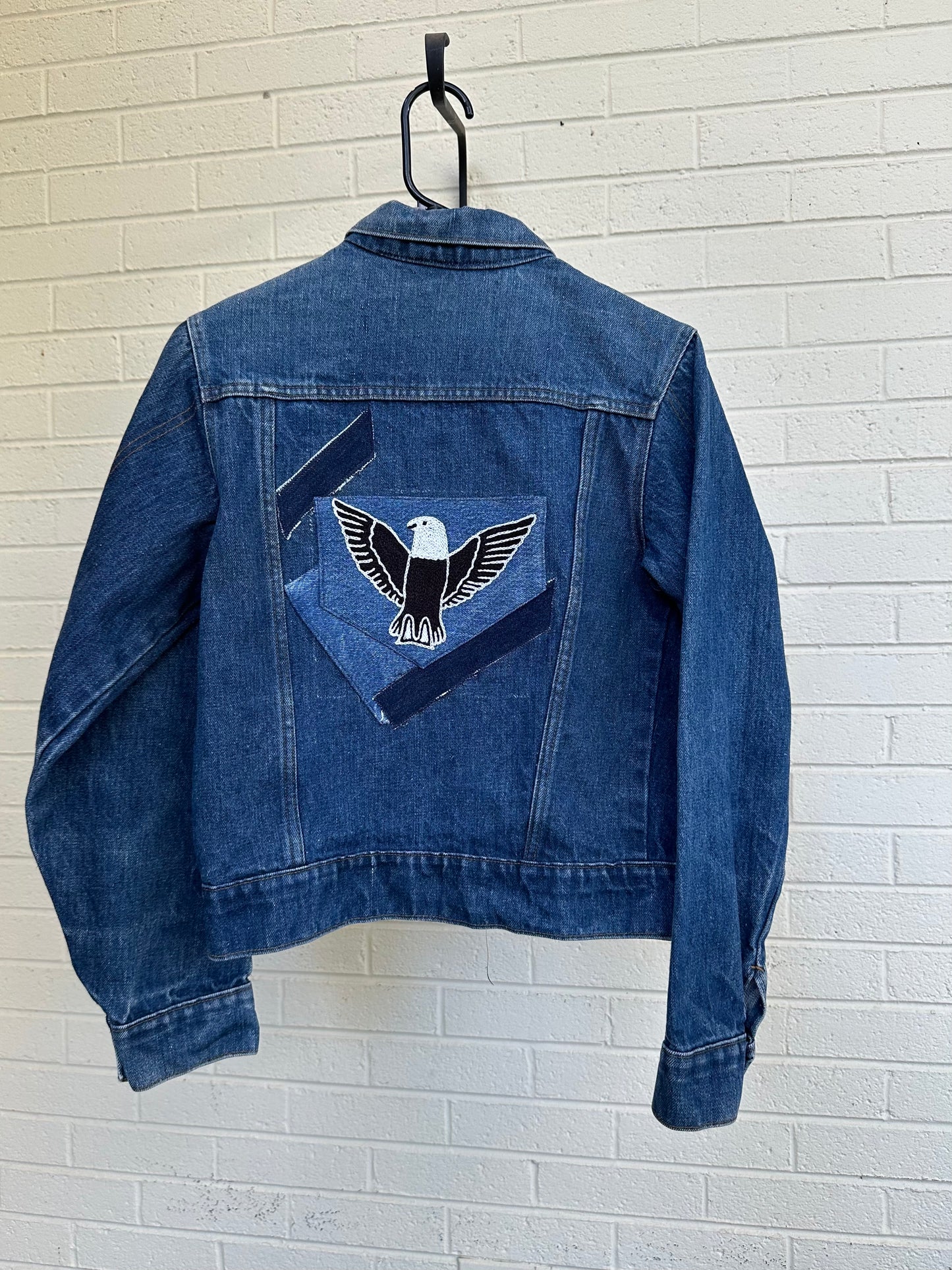 70’s Selvedge Denim Jacket w/ Hand Embroidered Patchwork
