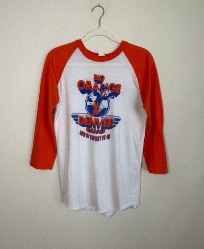 VERY RARE 70’s Raglan “Big Orange” Denver Broncos “How Sweet It Is” Tee (Unisex S)