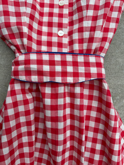 DROPPING SUNDAY: 50’s Handmade Western Gingham Check Dress (XS)