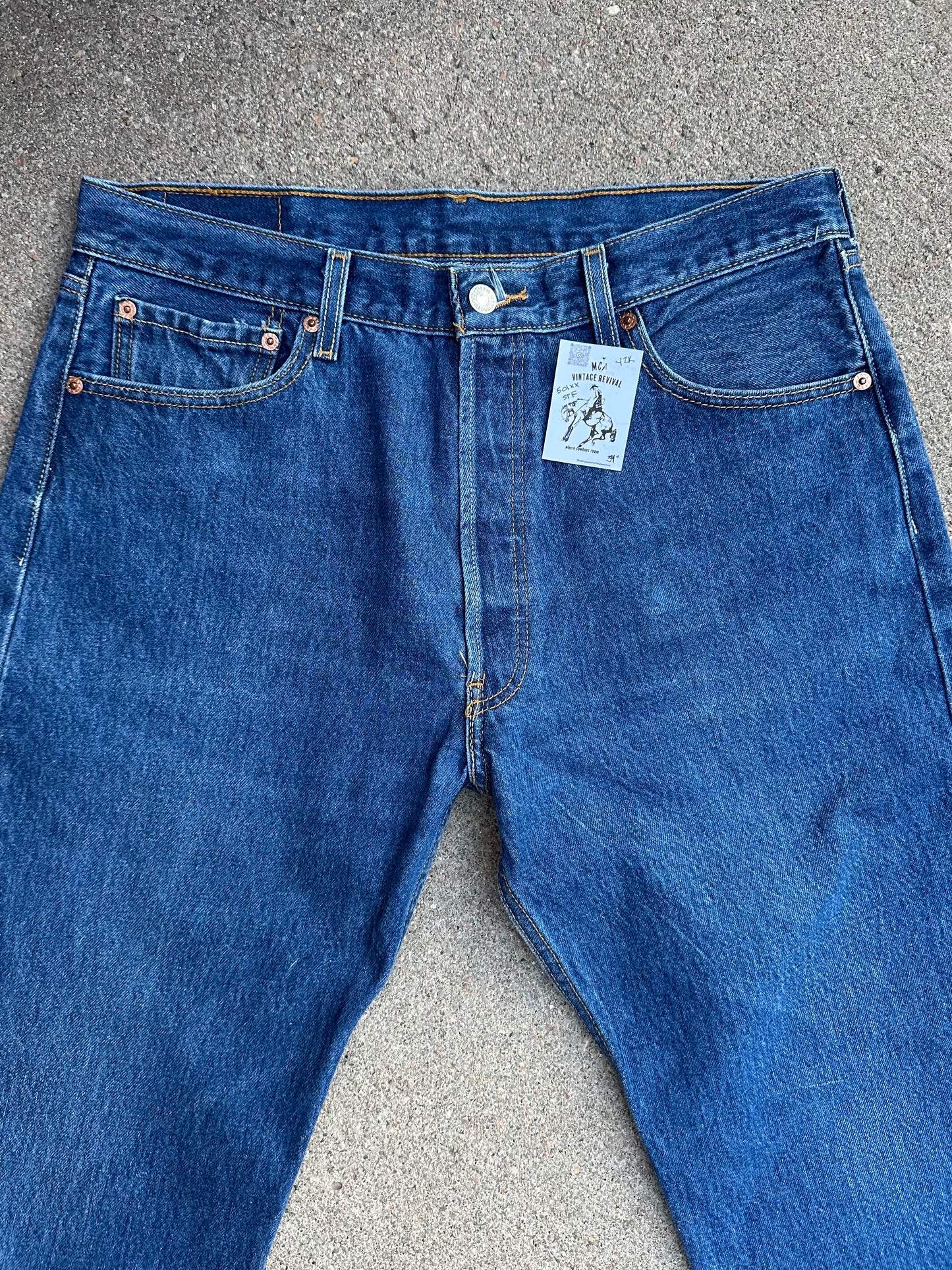 Y2K Levi’s 501xx STF Raw Dark Wash Denim Jeans (Men’s 34x30 / Women’s 32)