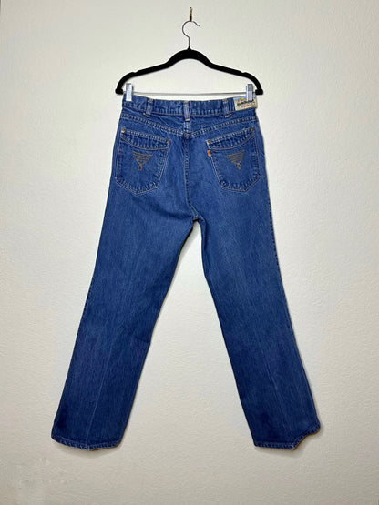 70’s Levi’s Movin’ On Riveted Orange Tab Bootcut Jeans (32x31/Modern 8/10)