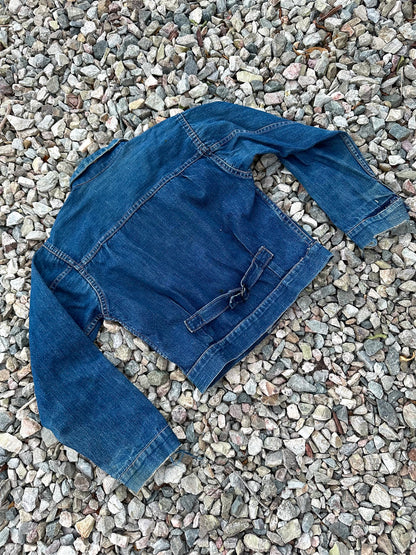 Rare 40’s Selvedge Buckle Back Pleated Type 1 Denim Jacket (Women’s XS)