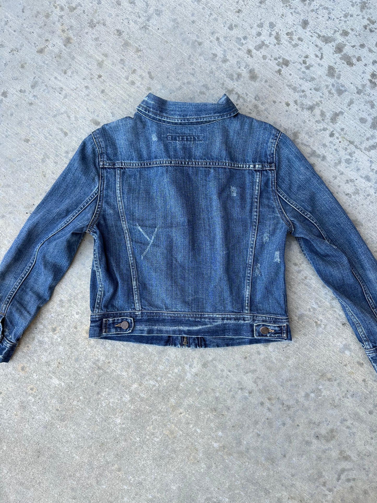 90’s Polo Ralph Lauren Shorthorn Distressed Denim Crop Trucker Jacket (Women’s S)