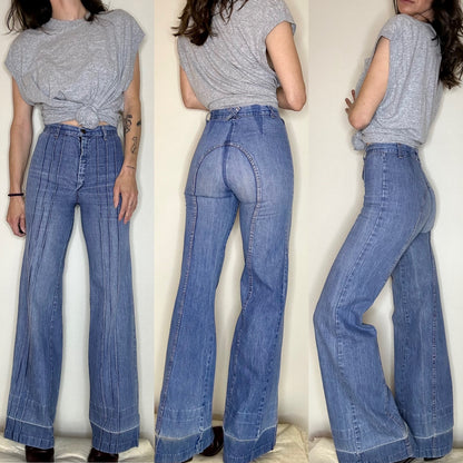 70’s Saddleback Bell Bottom Jeans (25/26 x 33 / 0/2/4)