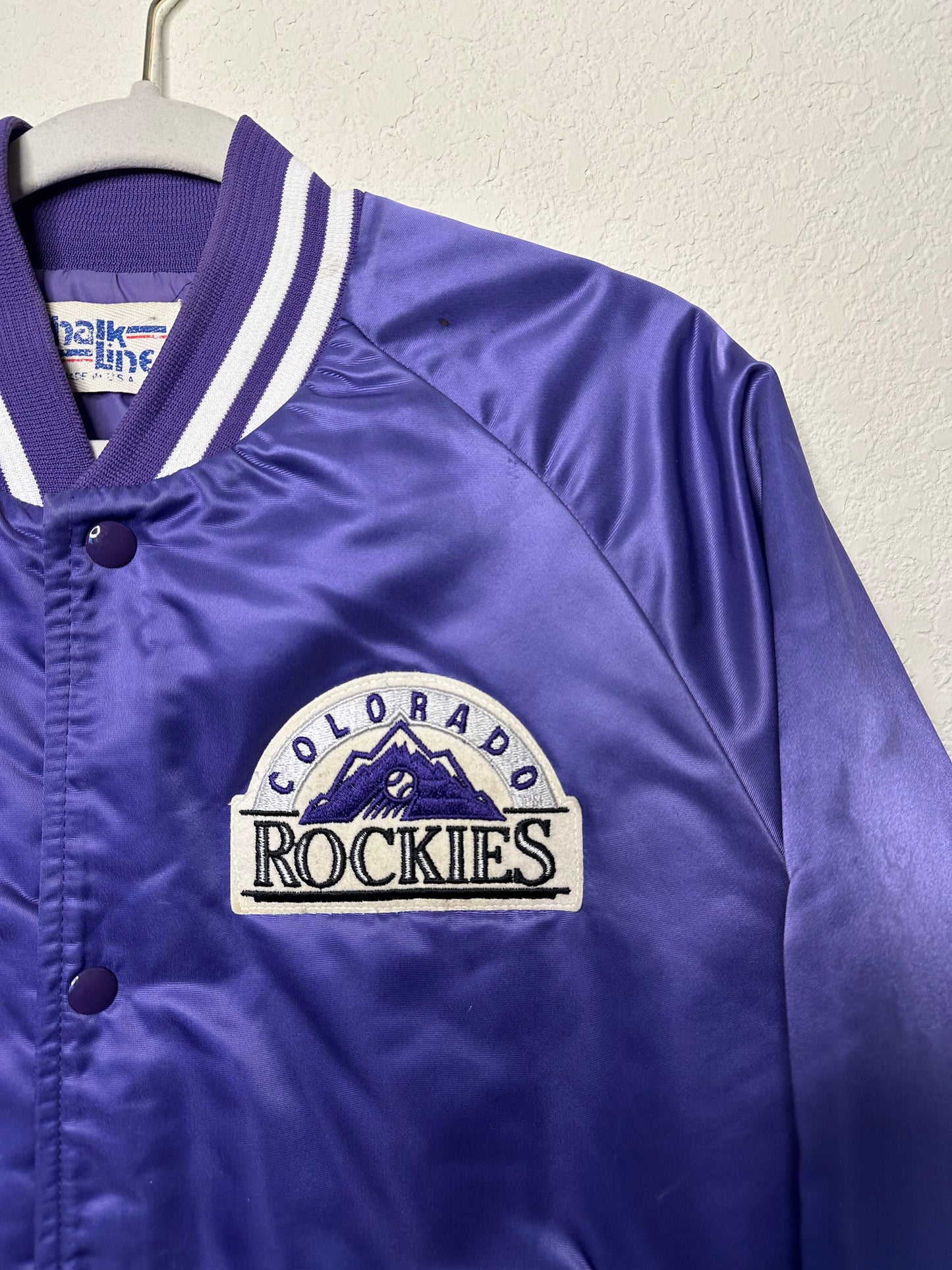 91’ Colorado Rockies MLB INAUGURAL SEASON Quilted Insulated Bomber Jacket (Unisex L/XL) by Chalk Line