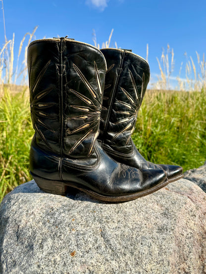 60’s ACME Sunburst Inlay Cowboy Boots (Women’s 7.5)