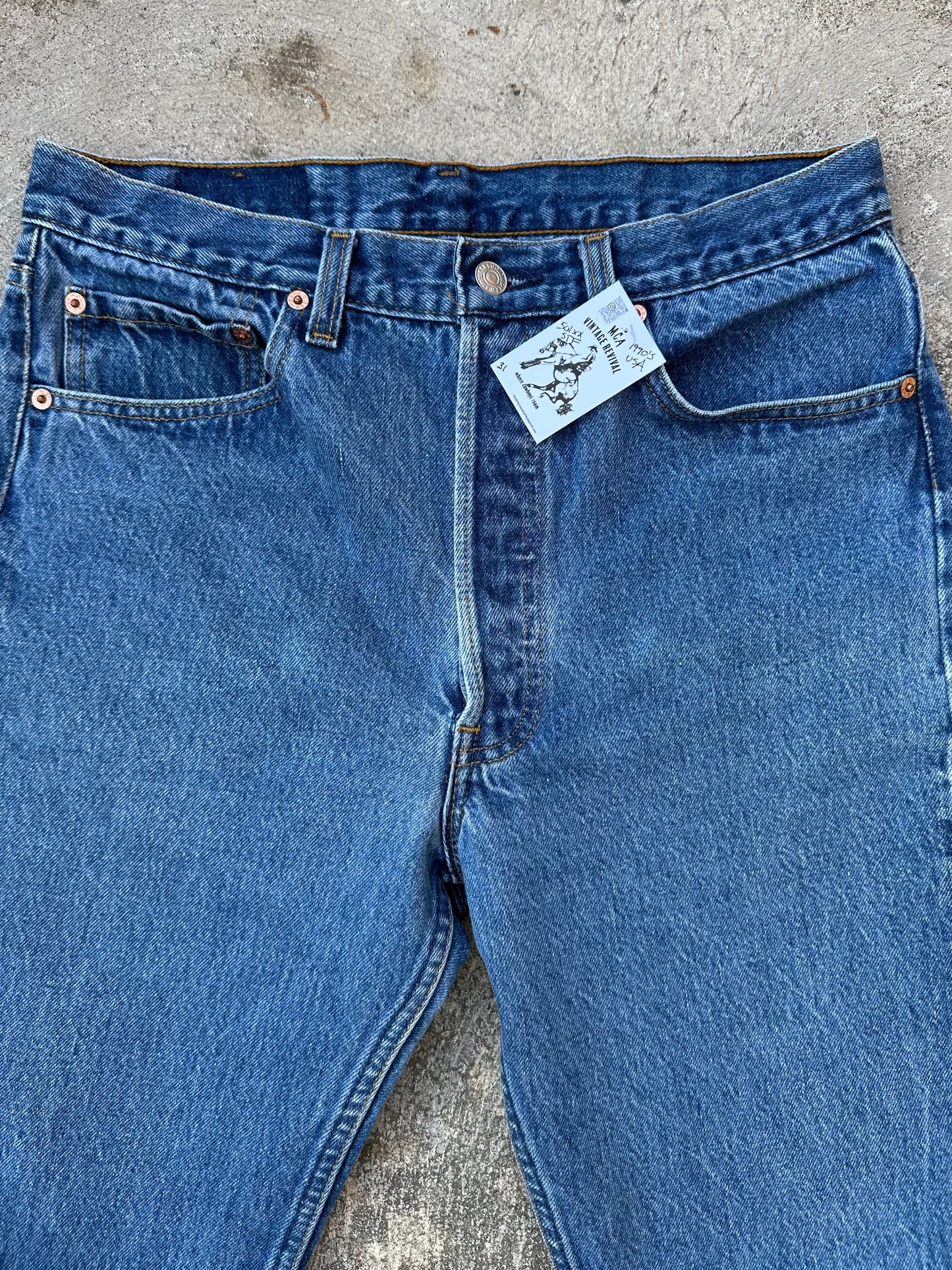 90’s Levi’s 501xx STF Raw Denim USA Jeans (Men’s 31x30 / Women’s 29)