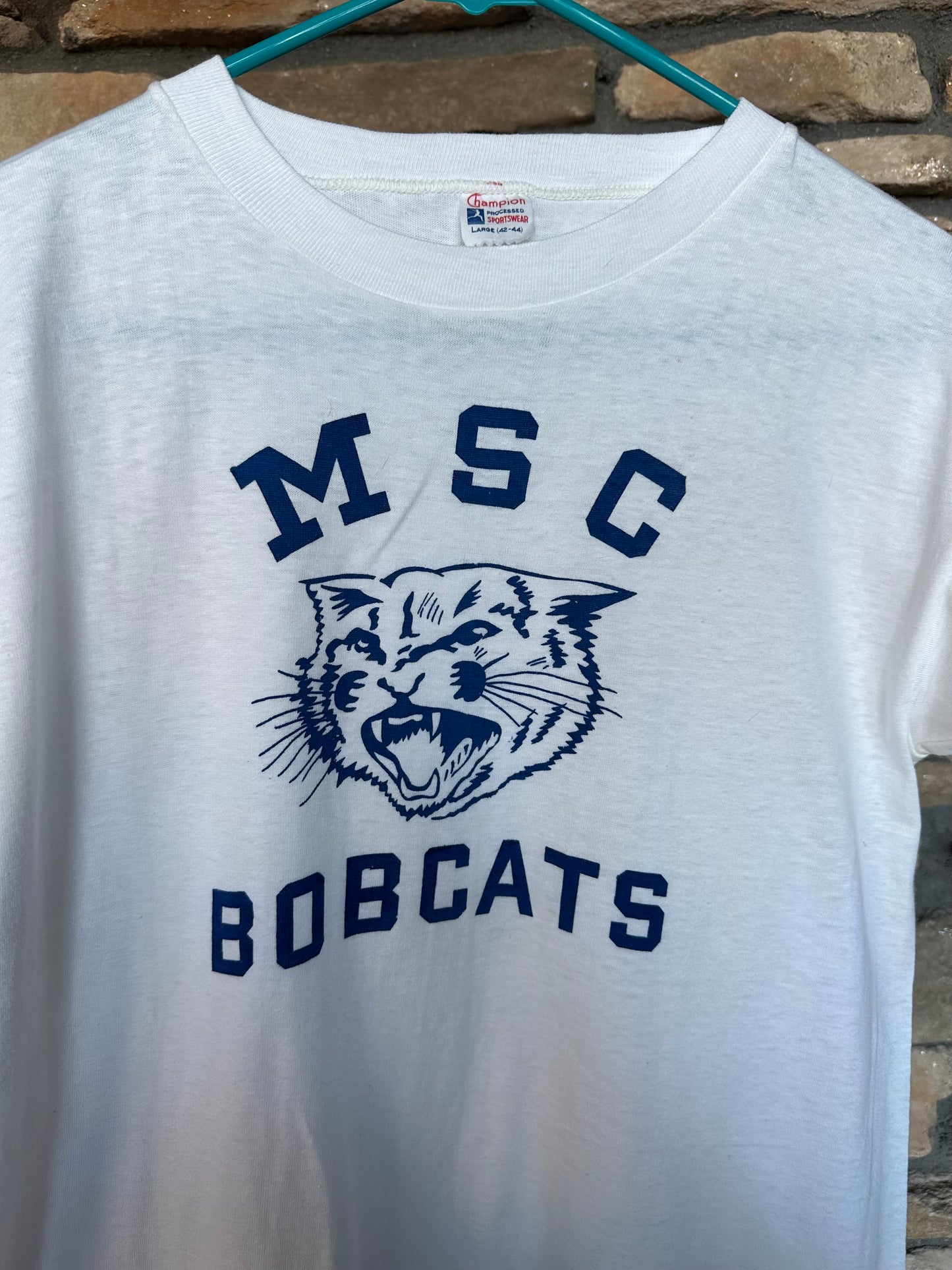 50’s Deadstock CHAMPION “Running Man” Montana State Bobcats Single Stitch Tee (Unisex M)