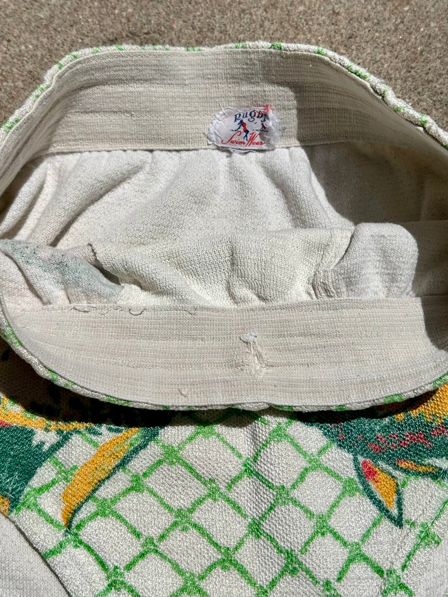 VERY RARE 30s Rugby Knitting Mills Fish Woven Swim Bottoms (Women’s S/M)