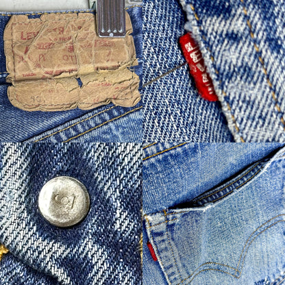 60’s LEVI’S BIG E Redline Selvedge Patchwork Denim Cutoff Shorts (Unisex 28/Modern 6)