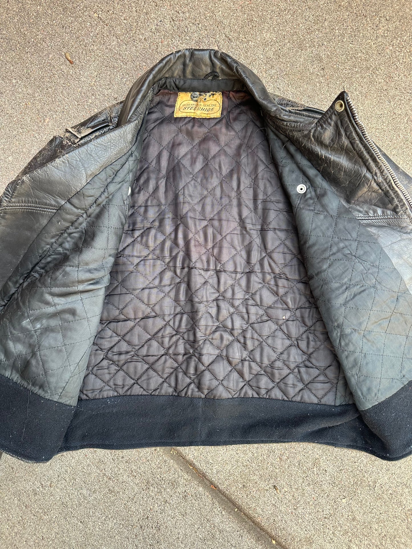 50’s Genuine Steerhide Leather Biker Jacket (Unisex 40/M)