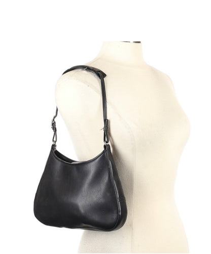 Y2K COACH Black Leather Shoulder Bag