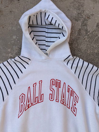 70’s Jansport Ball State University Stripe Super Soft Raglan Hoodie (Unisex S)