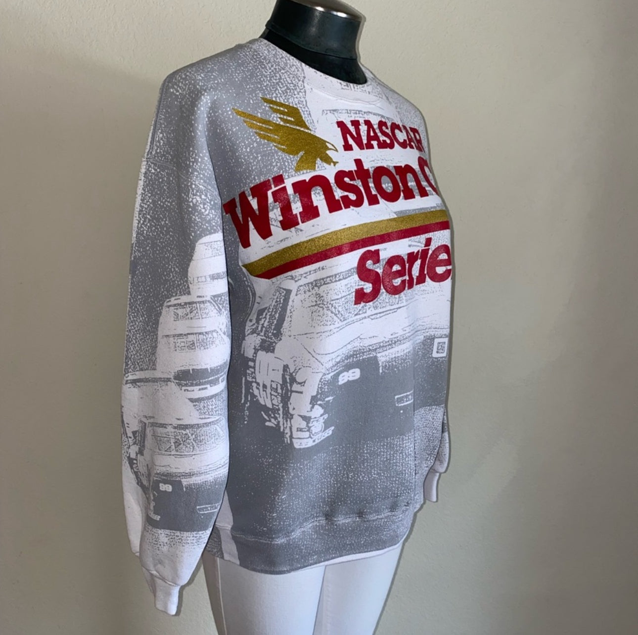 90’s RARE NASCAR Winston Cup Series All Over Print Sweatshirt (Unisex L))
