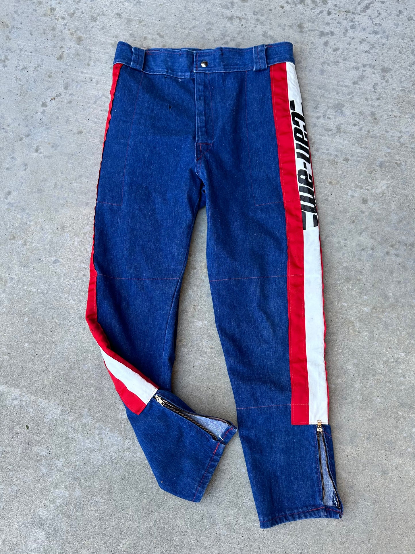 Rare 70’s Handmade Denim Motocross Racing Pants (34x30)