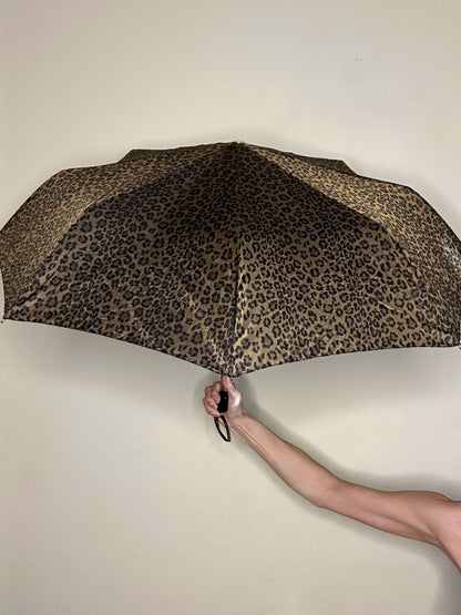 70’s Fendi Leopard Print Packable Umbrella