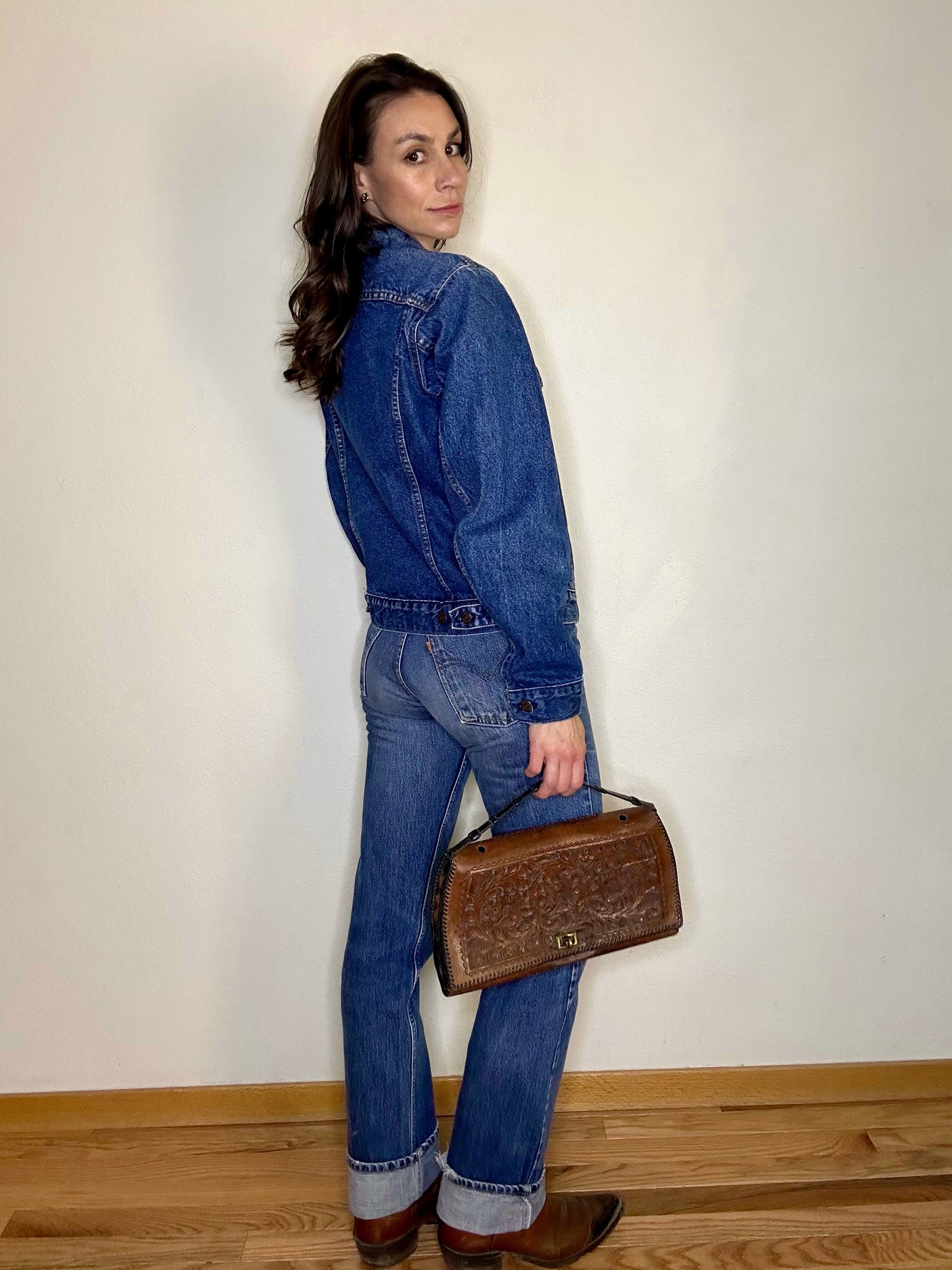 40’s Hand-Tooled Leather Western Bag