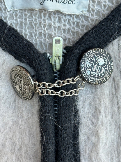 60’s McCurdy’s Mohair Zip-Up Cardigan Sweater w/ Suede Elbows (Women’s S/M)