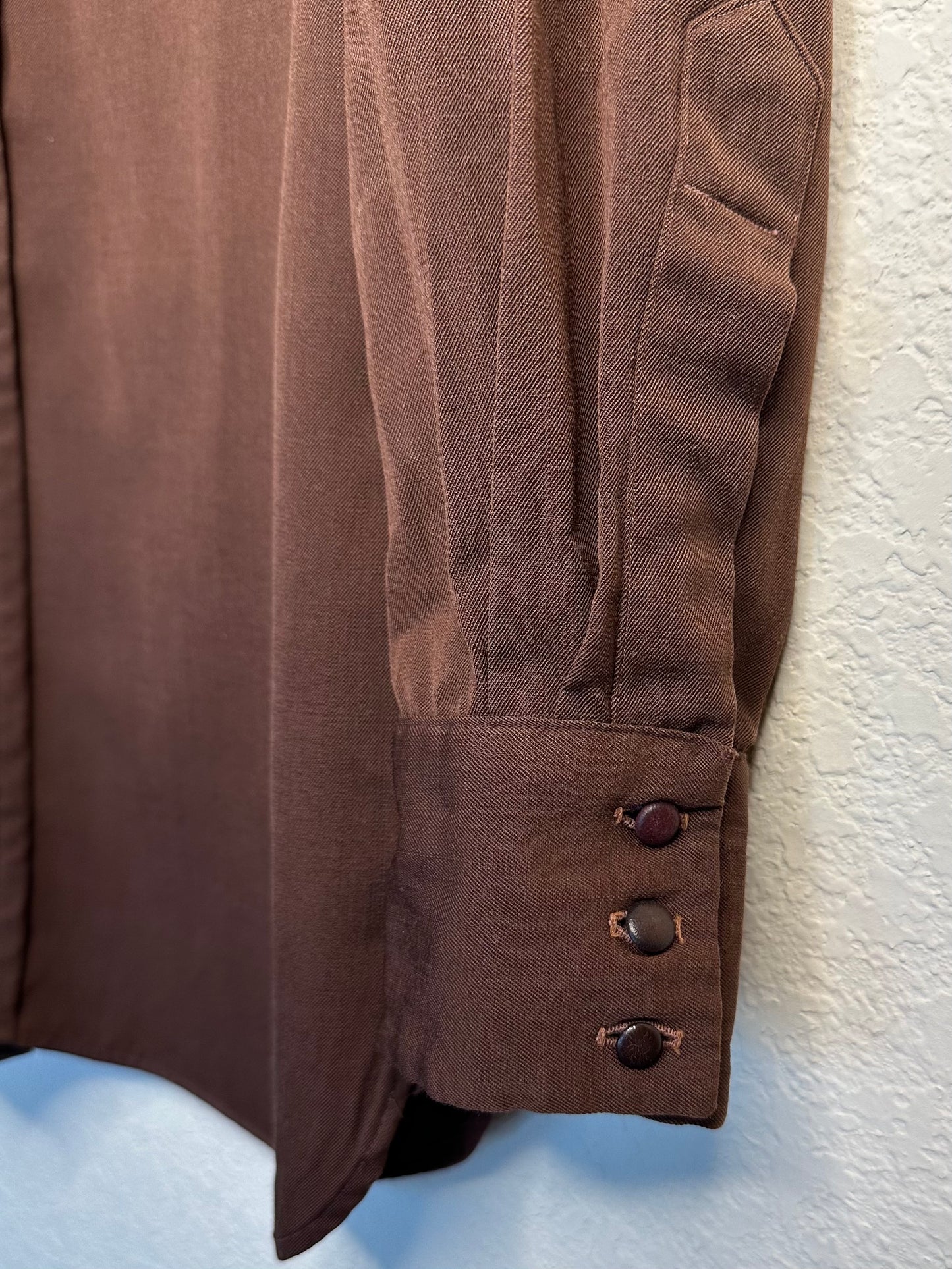 40’s Wool Gabardine Western Shirt (Unisex S)