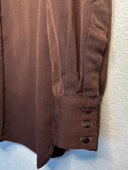40’s Wool Gabardine Western Shirt (Unisex S)