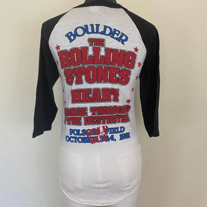 80’s Rolling Stones Heart Tour Single Stitch Raglan Tee (Unisex S)