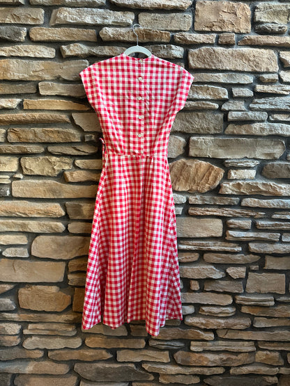 DROPPING SUNDAY: 50’s Handmade Western Gingham Check Dress (XS)