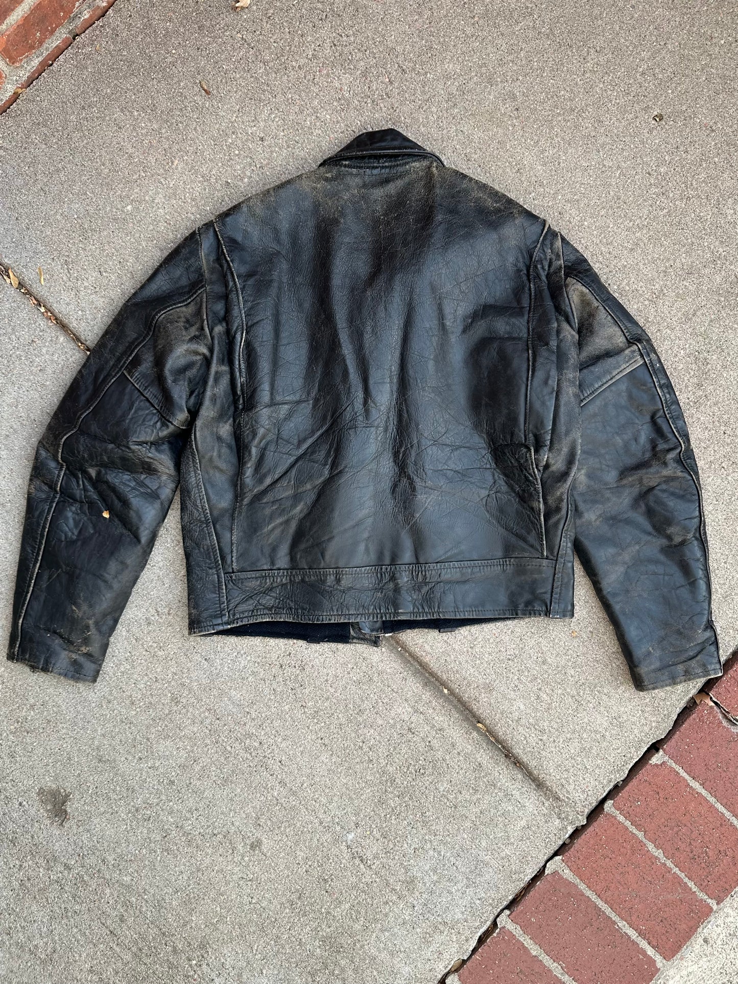 50’s Genuine Steerhide Leather Biker Jacket (Unisex 40/M)