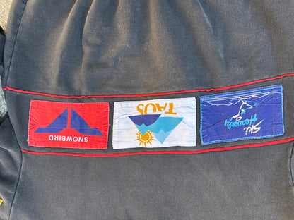 Rare 90s Heavyweight USA Ski Resort Patchwork Sweatshirt (Unisex L/XL)